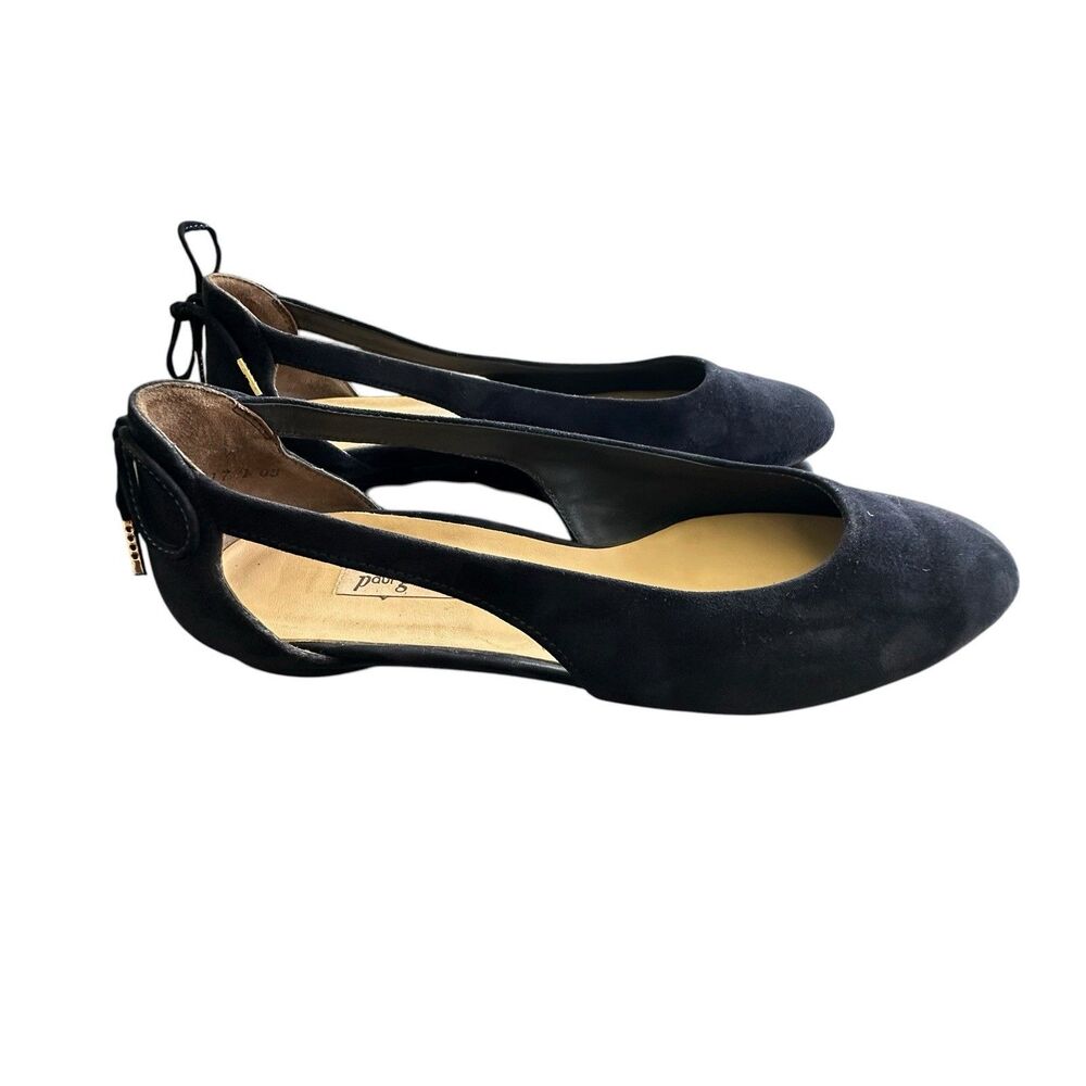 Paul Green Suede Shoes Size UK 7 US 9.5 Women’s Black Flats Cut Out
